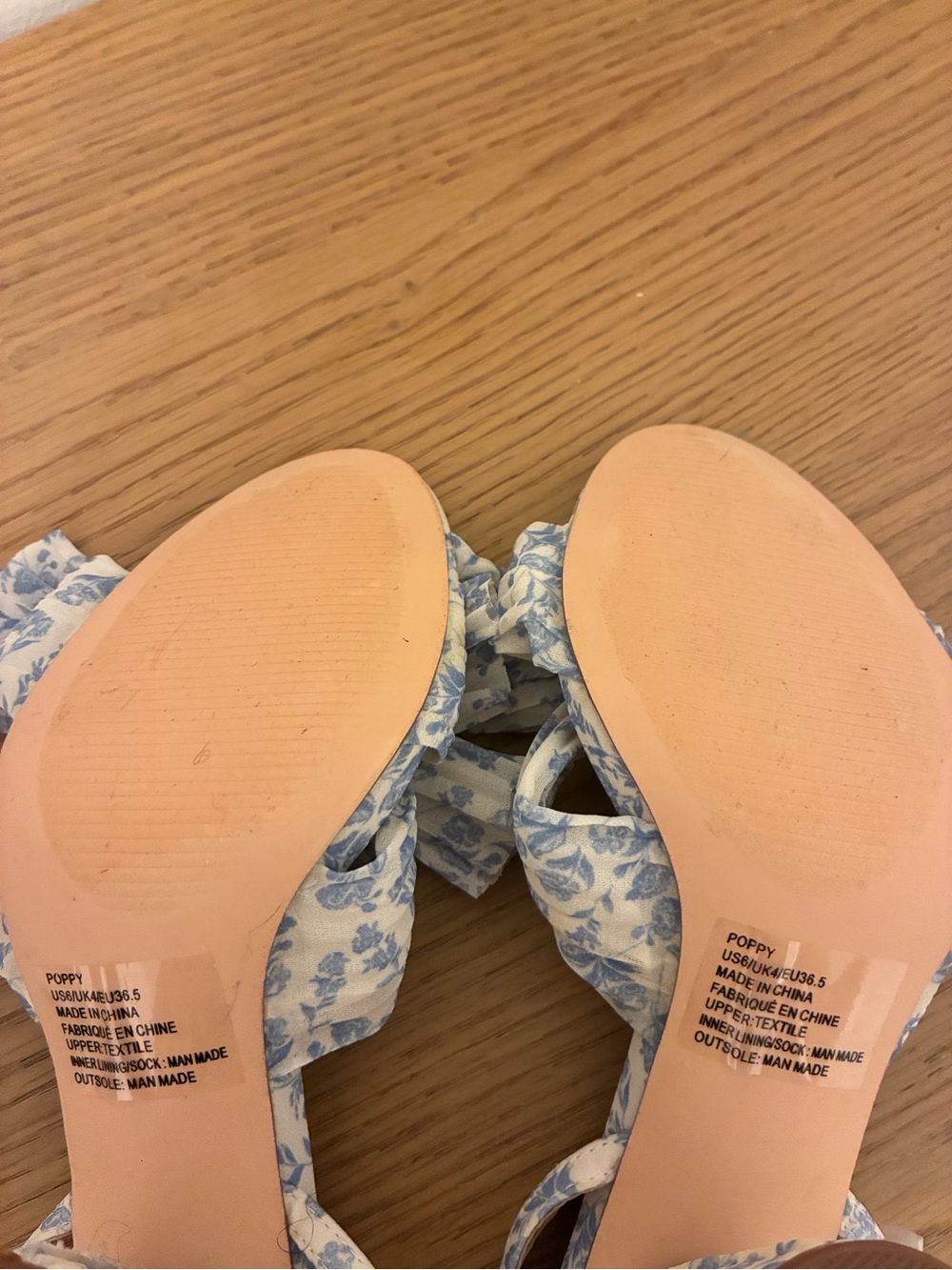 JustFab Poppy Heeled Sandal in Blue Floral. Size 6. NWOT - Picture 5 of 8